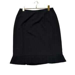 LeSuit Black Pencil Skirt 12 Petite -‎ Professional with Pleated Hem